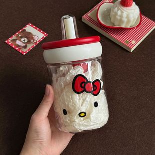 Plastic Water Cup for Girls with Good Looks and Straw Cup 2025 New Large Capacity High Temperature Resistant Office Coffee Cup Summer