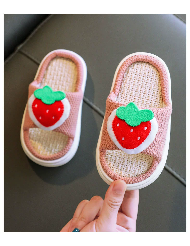 leather girl in boots Fruit Linen Thick Soled Children Slippers Four Seasons Home Kids Shoes Indoor Non Slip Lovely Cotton Slippers Boys Girls CSH1124 girls leather shoes