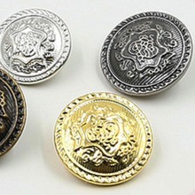 古铜色纯金属纽扣金色徽章盾牌钮扣枪黑色大衣风衣扣子衬衣钮扣