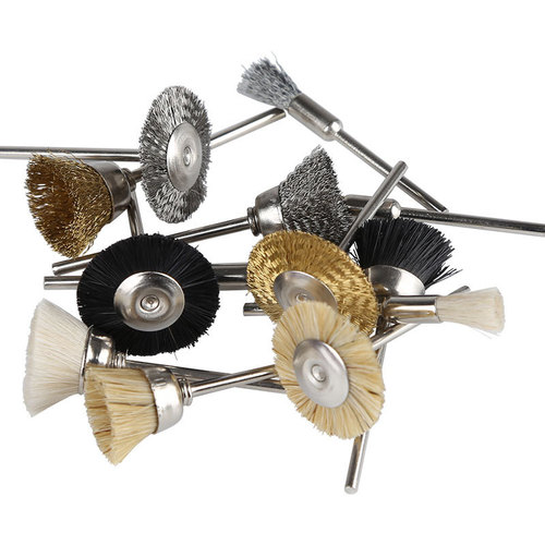 Electric wire brush T-shaped copper wire brush metal rust removal bowl-shaped polishing and cleaning Wenwan mini nylon brush 2.35 handle