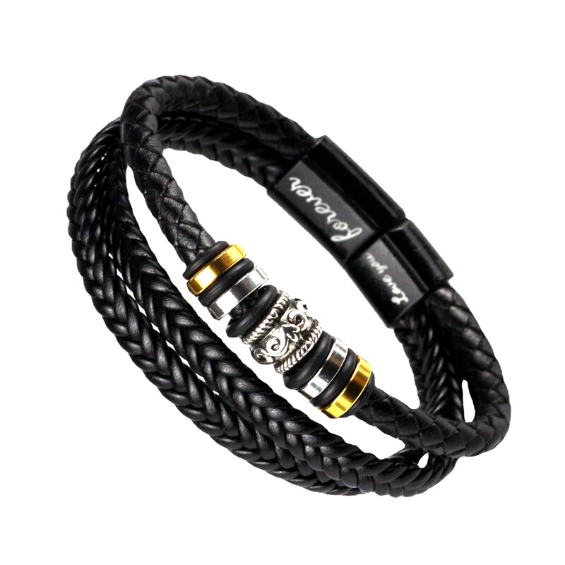 Cross-border hot DIY leather handmade bracelet leather woven multi-layer men's leather bracelet vintage bracelet