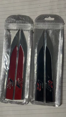 Body sticker Plate Side Label Blade Decorative - pair-fr-red