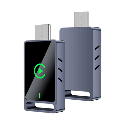 Cross-Border Carplay Module Smart Wired to Wireless Carplay Box Android Autocarplay Box (Simsiz CarPlay və Android Auto) - q1ay-metal-glass-gun-gray-android-auto-two-in-one-carplay-box-is-only-suitable-for-overseas-systems