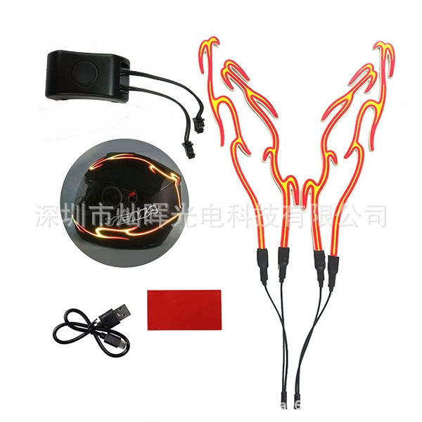 Световой шлем в стиле TikTok для инфлюенсеров, EL холодный световой лист для ночной езды, поездок и доставки, мигающая световая полоса для мотоциклетного шлема.