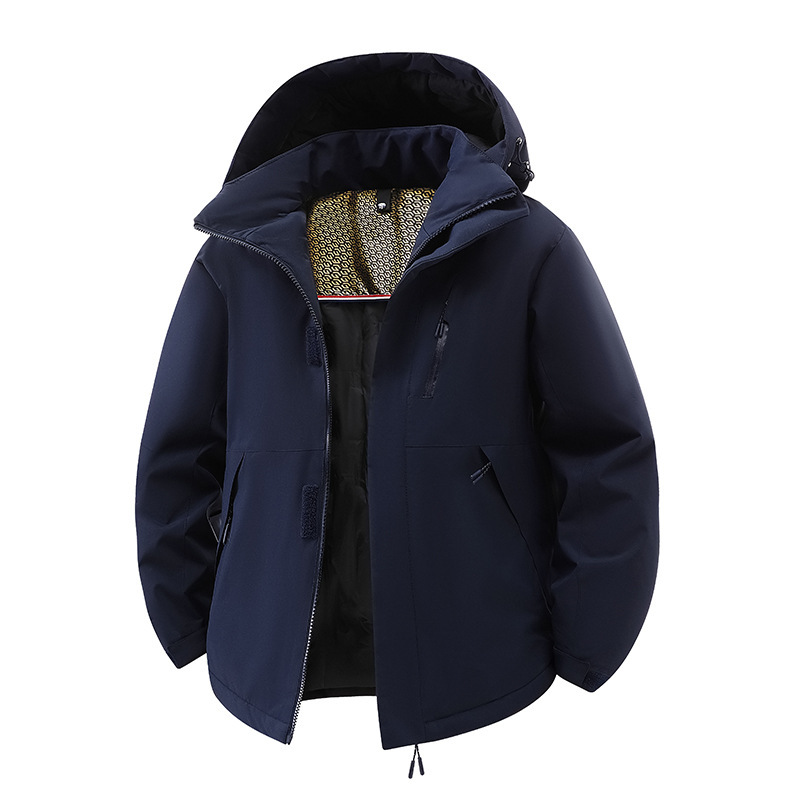 Trendy Loose Men's Casual down Cotton Jacket with Hood, Graphene Thermal, Plus Size