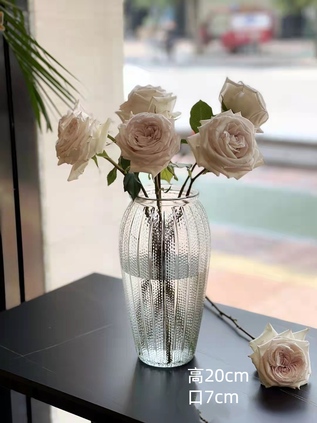 Venta al por mayor florero de vidrio simple flor hidropónica flor artificial decoración sala de estar decoración vintage florero de vidrio arreglo floral