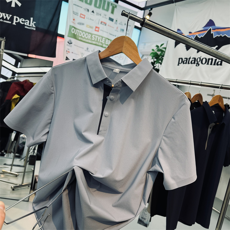 Cool feeling cool down! Seamless Created Glue Ice Skin Technology Fabric Quick-drying Breathable Men's Sports Casual Short-sleeved POLO Shirt Cool feeling cool down! Seamless Created Glue Ice Skin Technology Fabric Quick-drying Breathable Men's Sports Casual Short-sleeved POLO Shirt