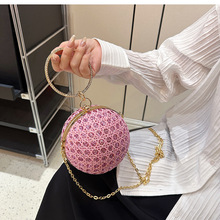 小众设计包包2023新款女包夏天流行款链条斜挎包手拎圆球包