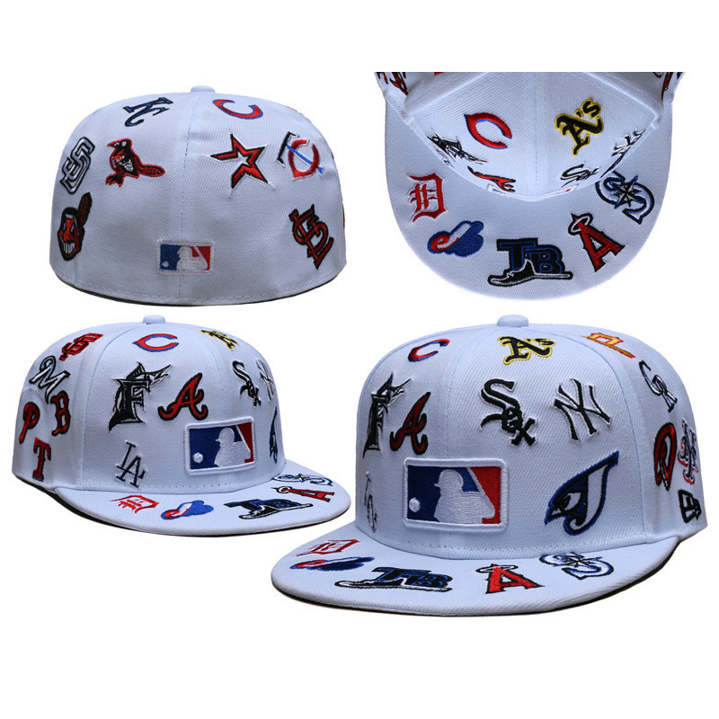 Cross - Border 2025 nuevo sombrero de béisbol MLB de comercio exterior AA patrón de sombrero de borde plano sombrero de baloncesto con aleros grandes image 42