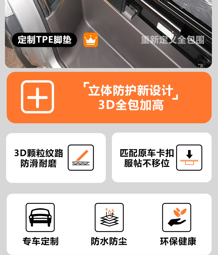 Suitable for Foton Tuano PRO full surround modification first row decorative accessory package, TPE car floor mats