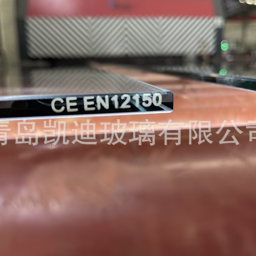 6mm CE 欧洲认证 透明玻璃 直角 精磨斜边 钢化玻璃