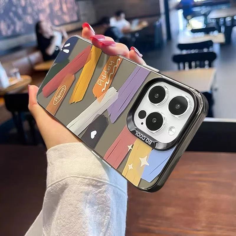 La marca de moda de pintura al óleo en color transfronterizo es adecuada para la carcasa del teléfono móvil Apple 16promax, sentido avanzado 15/14/13 Europa y América 12