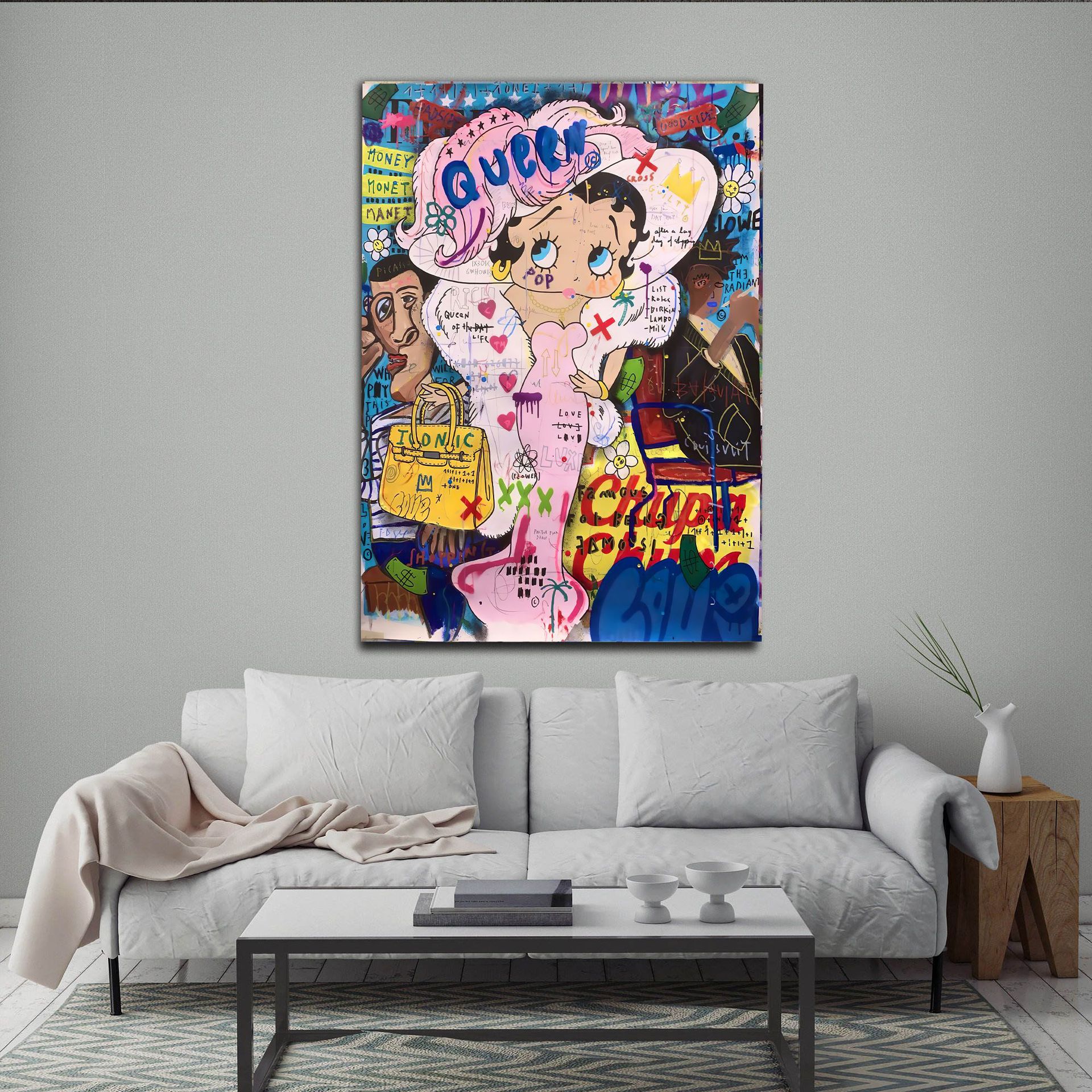 Beautiful dress girl poster Street graffiti art poster Banksy wall art print 2