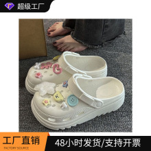 Shopee爆款可爱图案洞洞鞋男女情侣2026夏季新款厚底防滑沙滩凉拖
