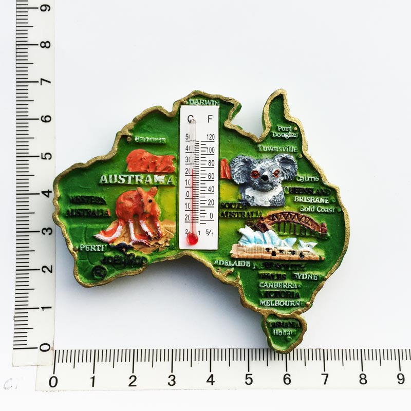 Mapa geográfico termómetro
