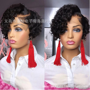 New foreign trade European and American wig female African small curl black short curly hair chemical fiber high temperature silk factory direct sales
