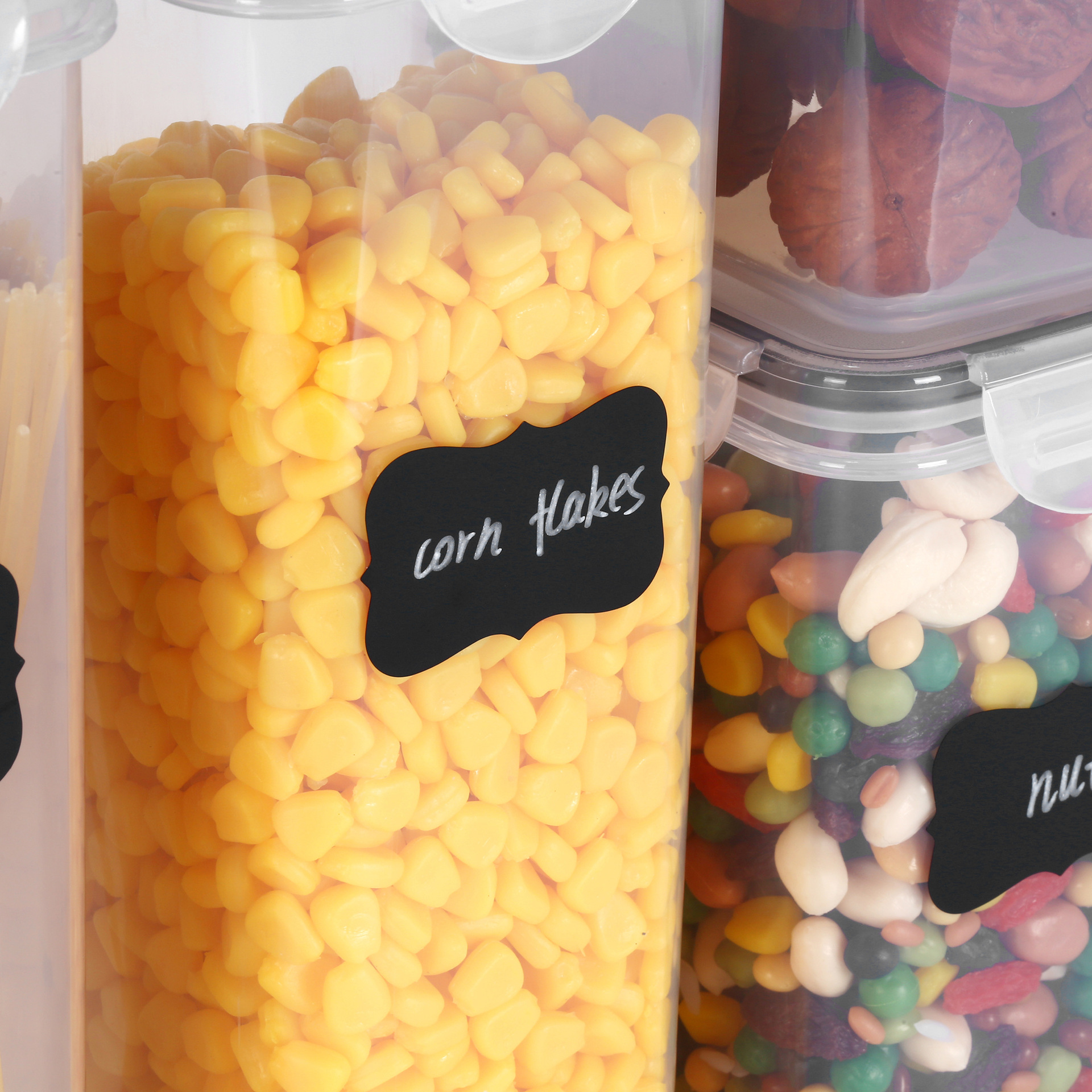 piece Sealed Set Kitchen Crisper Food Grade PP Box Grains Transparent Plastic Storage Jar_voghion.com