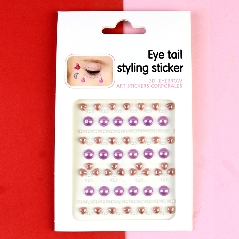 Transfronterizo AB diamantes coloridos joyas de maquillaje de ojos maquillaje facial pegatinas de diamante para niños espectáculo de escenario pegatinas faciales pegatinas de cristal perlas