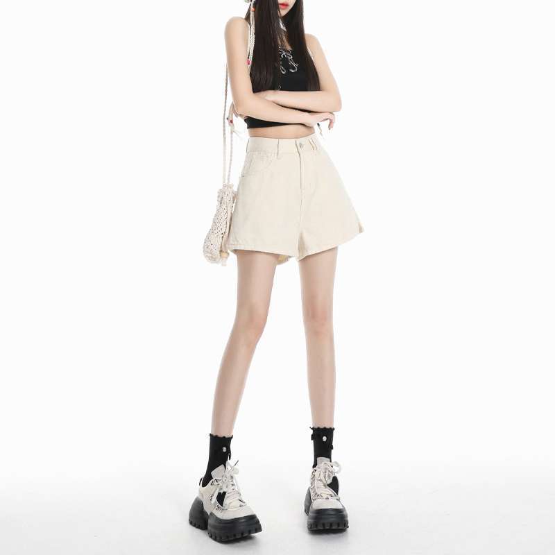 Wholesale Dropshipping Summer Dopamine Denim Shorts Fashion Versatile High-Waisted Hip-Hugging Hot Pants