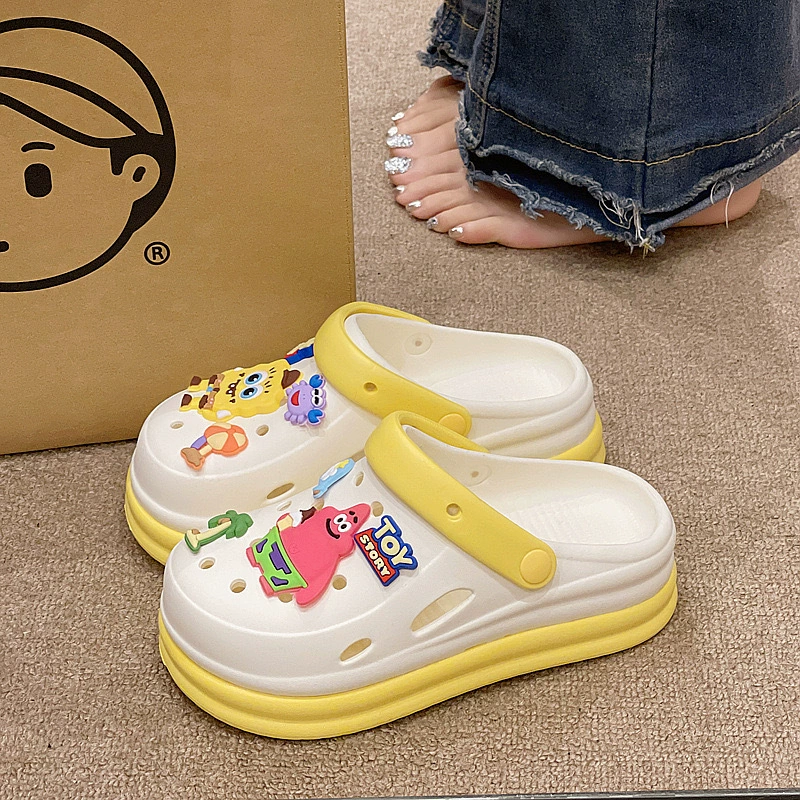 Симпатичные мультяшные пещерные туфли женские 2025 новые толстые подошвы надевали холодные тапочки