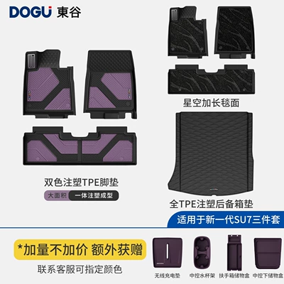 model, dual color, Ayaqaltılar (Kovriklər) - misty-purple-new-generation-su7-starry-sky-three-piece-set