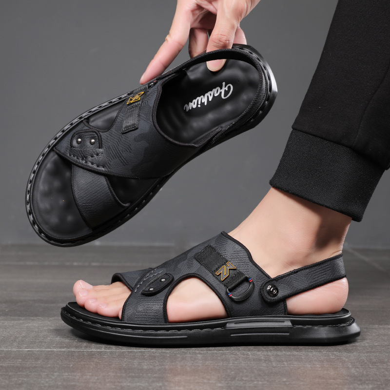 Pantofole da spiaggia casuali antiscivolo in lattice alla moda coreana a doppio uso all'aperto da uomo all'ingrosso di sandali estivi da uomo_voghion.com