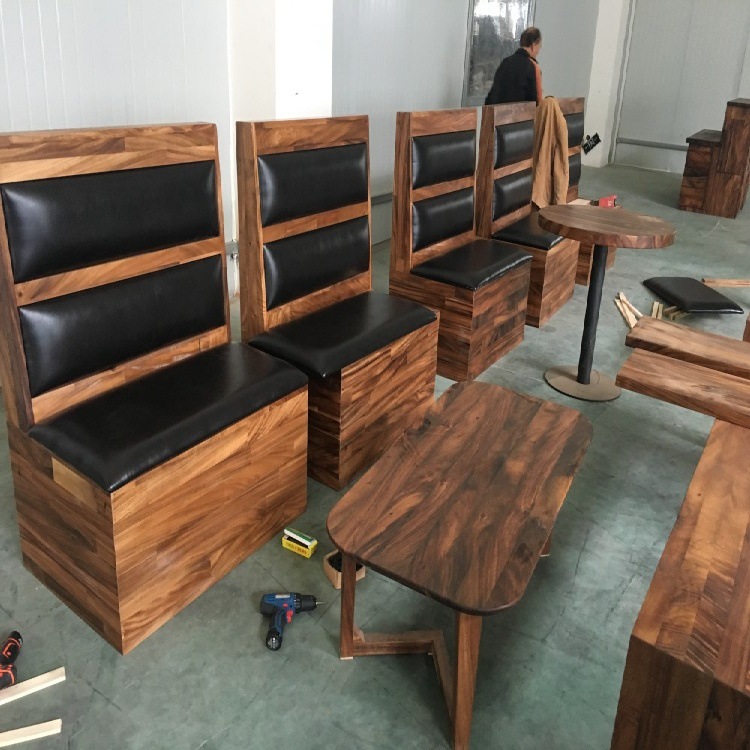 New Model Solid Wood Booth Seating for Restaurants, Milk Tea Shops, Dining Rooms, Balconies, Home Use, Storage, Wall-Mounted Soft Sofa Booth Cabinet