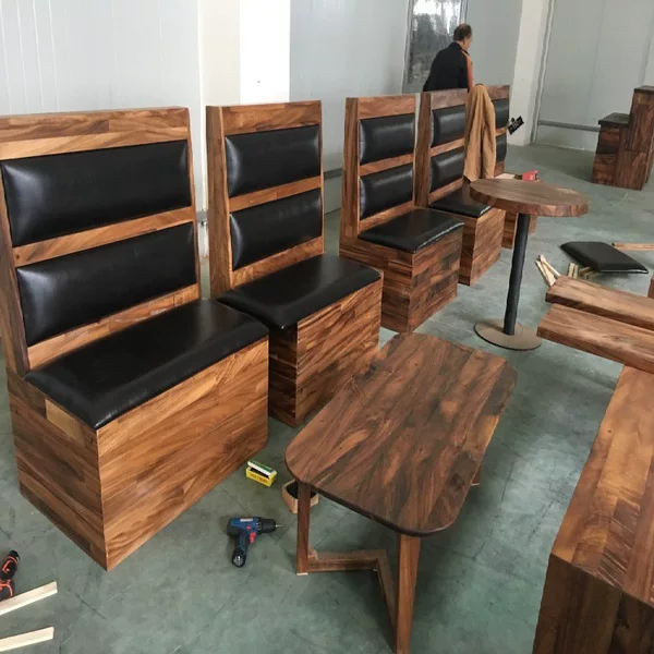 New Model Solid Wood Booth Seating for Restaurants, Milk Tea Shops, Dining Rooms, Balconies, Home Use, Storage, Wall-Mounted Soft Sofa Booth Cabinet