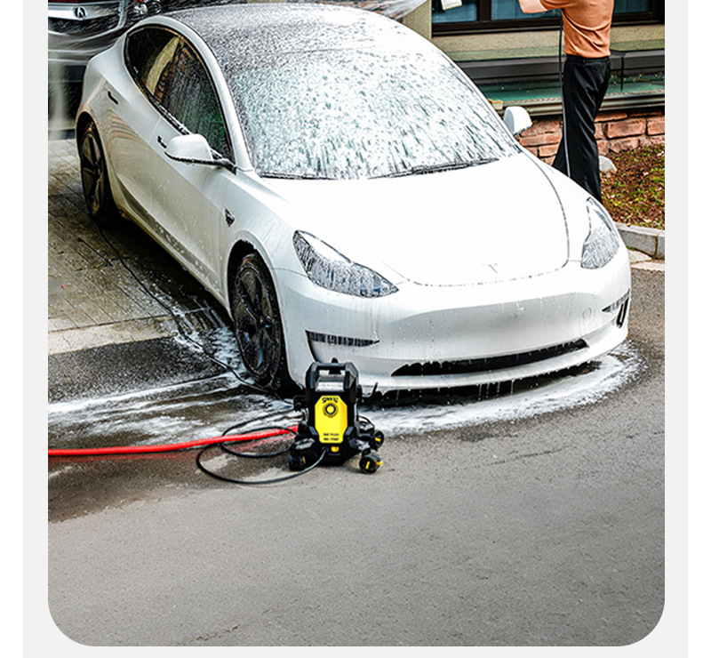Shenkai High-Pressure Cleaning Machine, Household Car Washing Machine, 220V, Four-Wheel Portable Model, 1800W, Small Batch Minimum Order