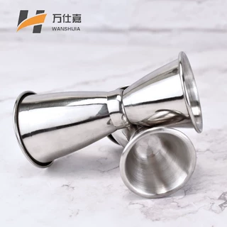 不锈钢盎司杯 双头量酒杯酒 吧调酒工具咖啡计量杯金属定量量酒器