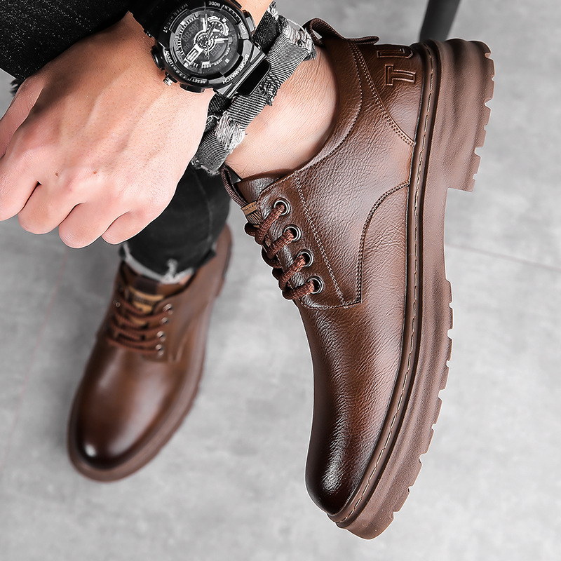 Scarpe uomo retro workwear stringate foderate in cotone comode_voghion.com