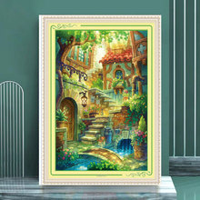 蒙娜丽莎印花十字绣客厅卧室2022新款童话花园风景小幅手工自己绣