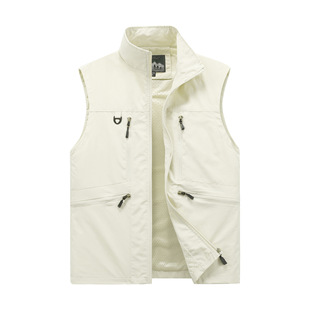 {Cross-Border Suitable} New Spring, Summer and Autum Vest Men's Multi-Functional Casual Stand-Up Collar Multi-Bag Workwear Outdoor Photography