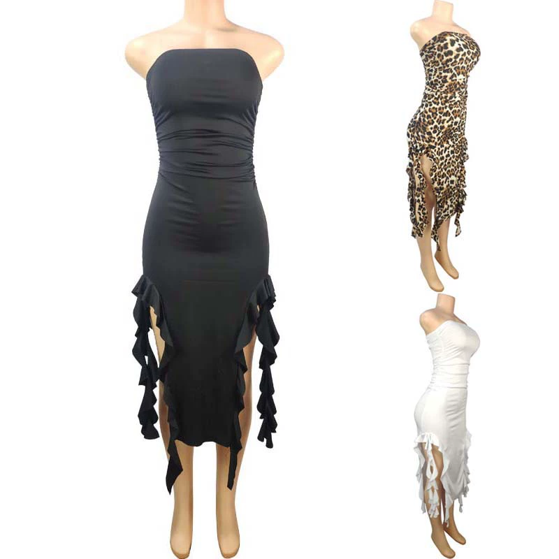 2025 трансграничная европейская и американская одежда, весенне-летняя мода, сексуальное стильное асимметричное платье с запахом груди, экспортная оптовая продажа