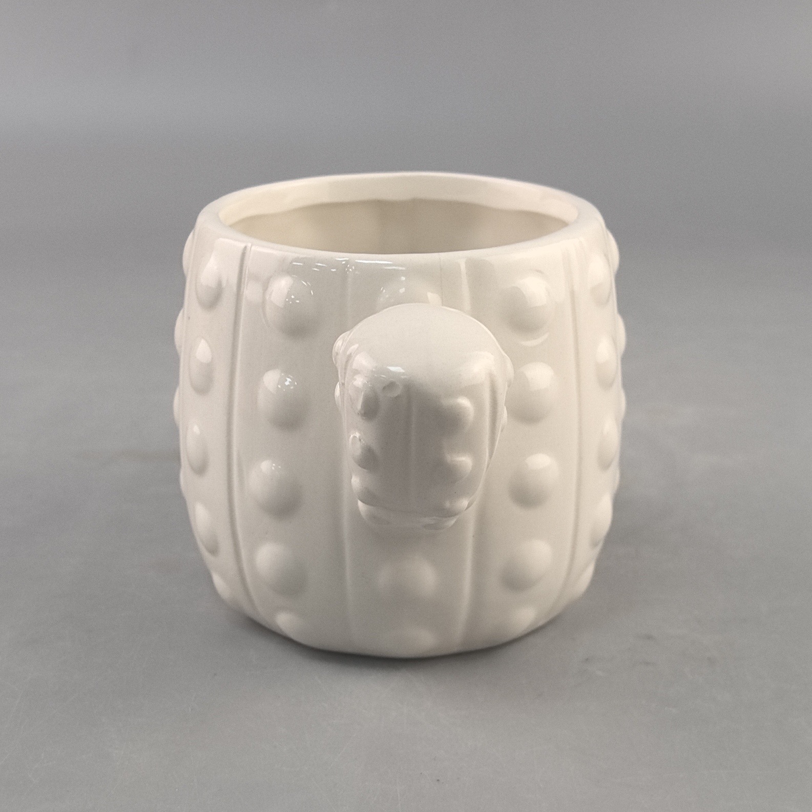 Taza de cerámica de forma linda de cactus blanco puro personalizable transfronterizo Taza de café de nicho de oficina creativa