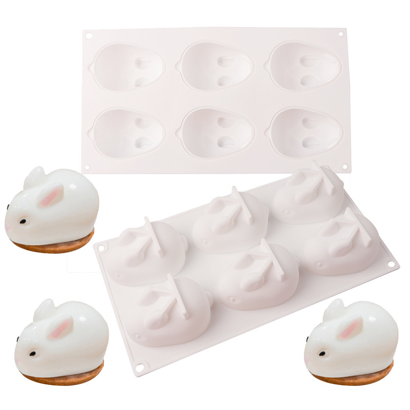 Internet celebridad 6 Lianda conejo mousse molde de pastel helado jalea pudín silicona DIY herramienta para hornear