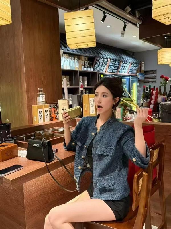 小香风复古肌理感蓝色牛仔外套女装春季感宽松夹克气质长袖开衫|undefined