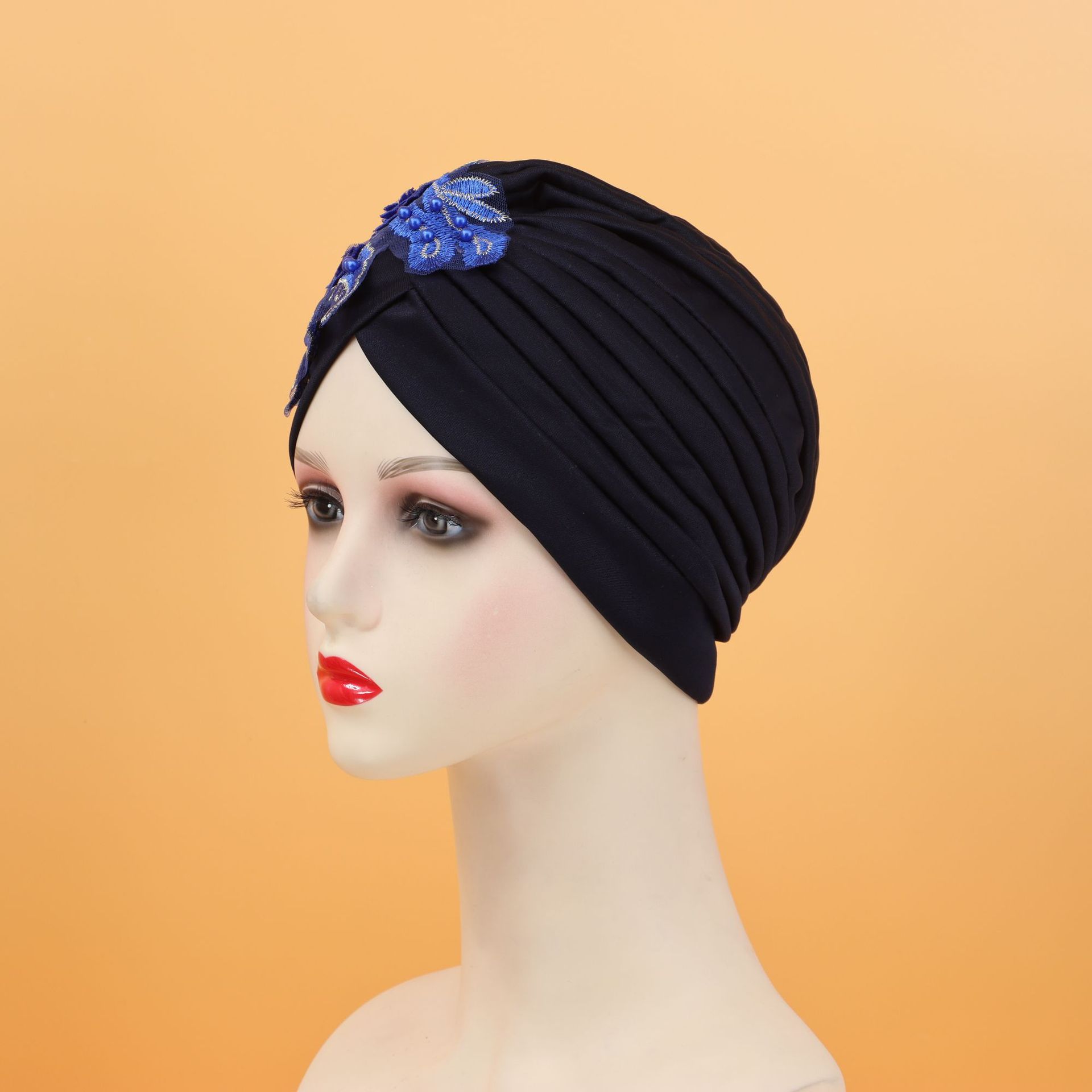 Cappello sciarpa testa di fiore appiccicoso tinta unita_voghion.com