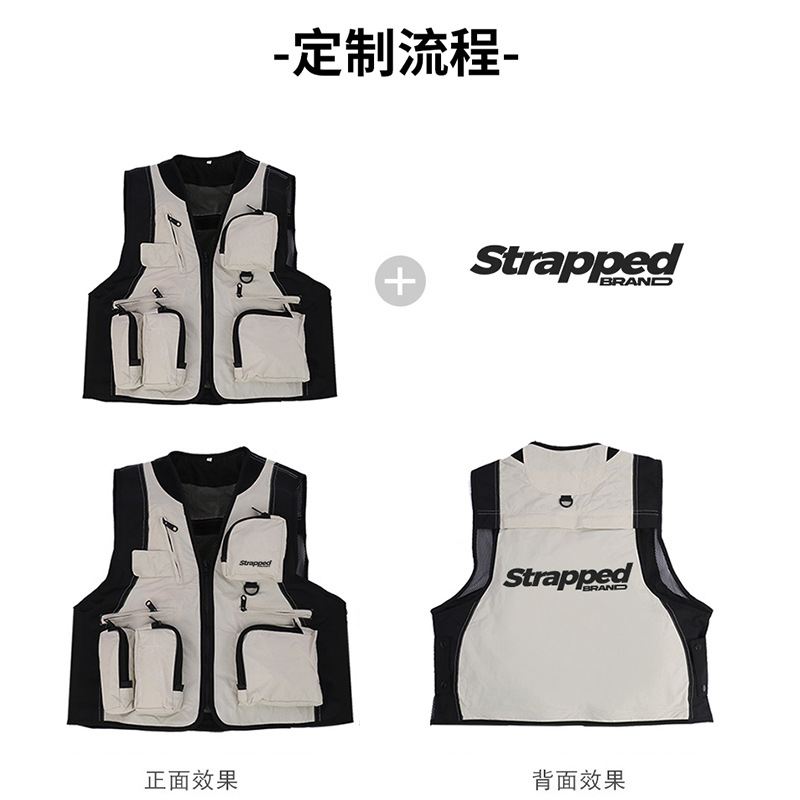 Campamento de verano chaleco al aire libre impermeable ropa de niños para adultos de bolsillo caballo chaleco de fotografía ropa de trabajo chaleco personalizado