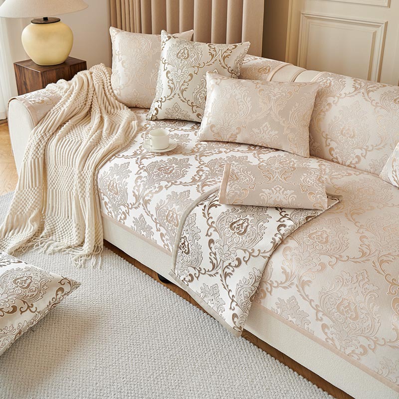 Housse de canapé élastique style romantique français moderne_voghion.com