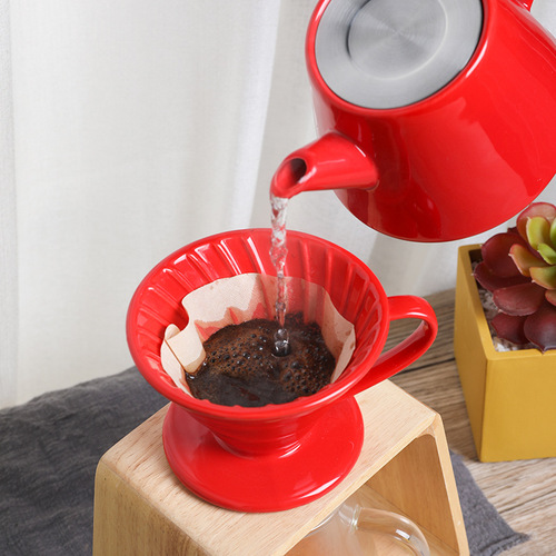 Nordic ceramic hand-brewed coffee filter cup V60 large conical filter sharing pot creative coffee cup set