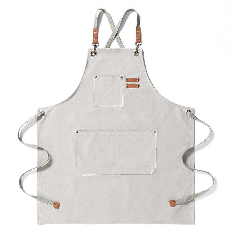 Algodón grueso delantal de lona de comercio exterior denim transfronterizo cocina doméstica tienda de té de leche delantal de ropa de trabajo al por mayor
