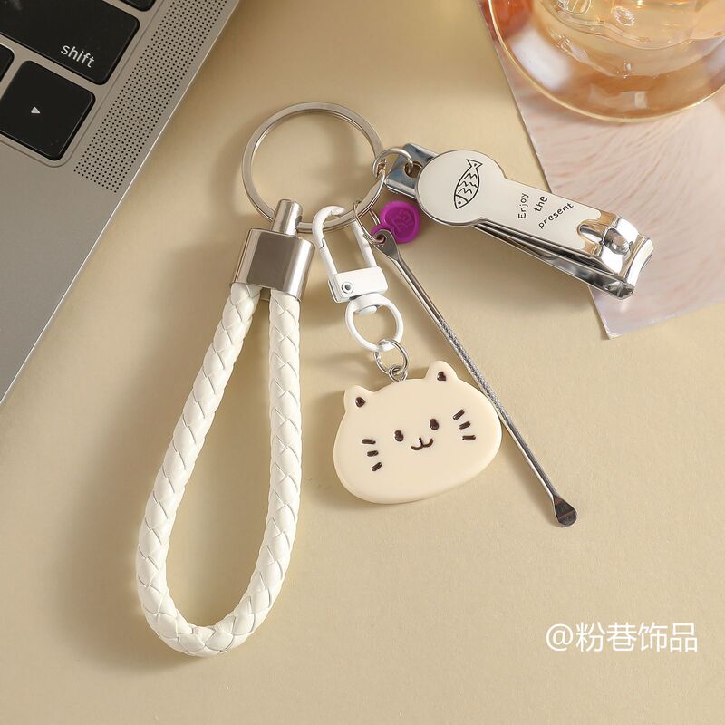 Nail Clippers Cartoon Cat Key Cute Nail Clippers Girl Couple Backpack Bag Pendant Ear Scoop Best Friend