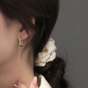 Square fashionable earrings, bright catchy style, 2021 years