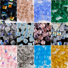 厂家直售瓷玉色水晶玻璃方块珠散珠diy饰品服饰手机链串珠材料