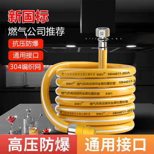 New National Standard Liquefied Gas Explosion-Proof Pipe Medium and High Pressure Gas Tank Household Armored Pipe Natural Gas Stove Metal Connection Hose