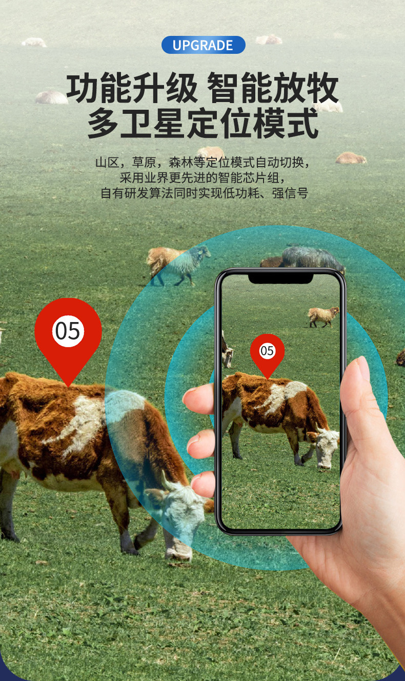 Full-network 4G solar-powered animal tracker for cattle and sheep, specifically for mountain pasturing, anti-lost GPS for animals like horses and camels, wholesale
