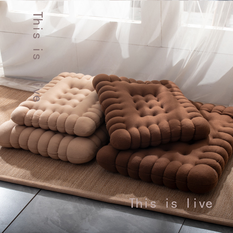 Thickened Futon Biscuit Cushion Office Sedentary Cushion Tatami Mat Cute Practical Floor Mat Rectangular Chair Cushion