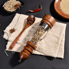 Oak Ceramic Core Spice Grinder Pepper Grinder Bottle Condiment Bottle Manual Grinder Bottle Sea Salt Grinder