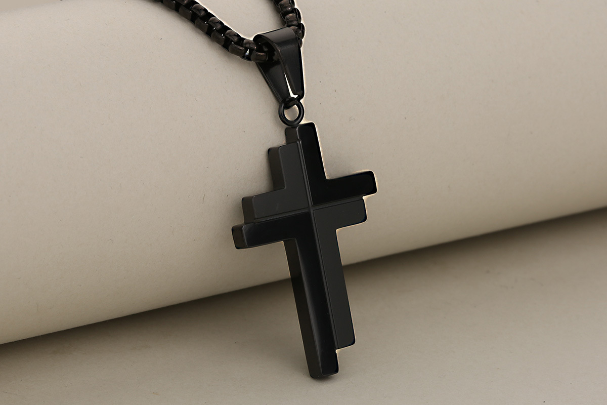 Simple Style Cross 304 Stainless Steel Mixed Metal Plating Unisex Gold Plated Jewelry display picture 5